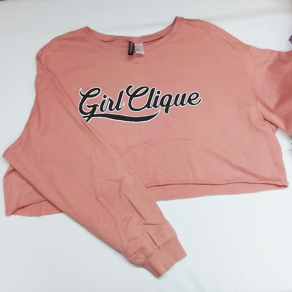 H&M Divided Long Sleeve Shirt Size L Large Pink